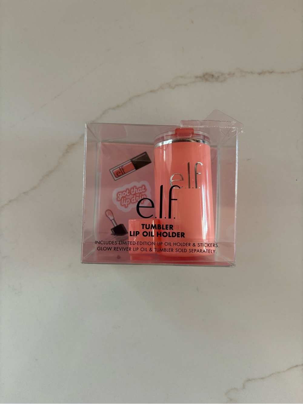 Elf Cosmetics Tumbler Lip Oil Holder with Stickers